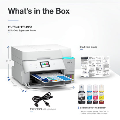 Epson EcoTank ET-4950 Wireless Color All-in-One Supertank Printer - Black Epson