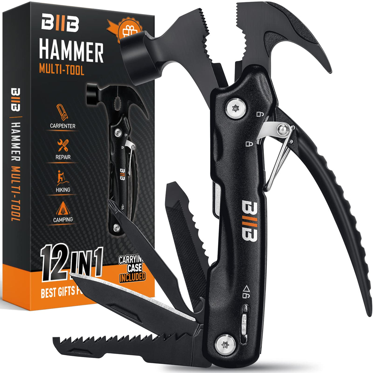 BIIB Gifts for Men, 12 in 1 Hammer Multitool, Stocking Stuffers for Men Dad 🍁 All In One Marketplace Canada