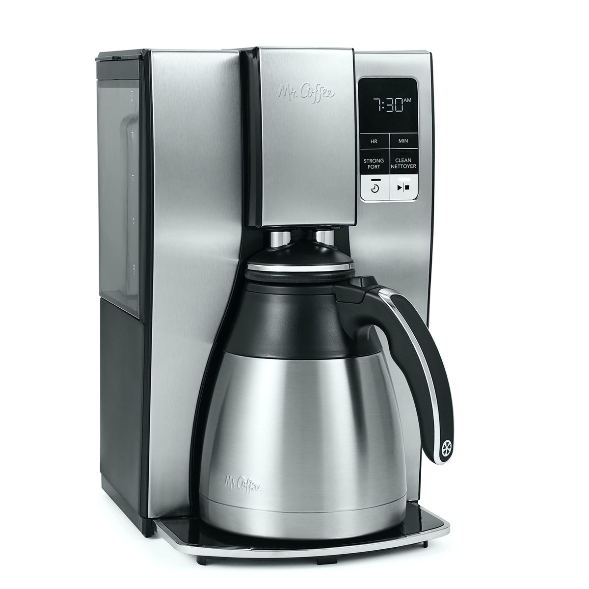 Mr. Coffee Programmable Coffee Maker | 10-Cup Coffee Machine with Thermal Carafe | Stainless Steel