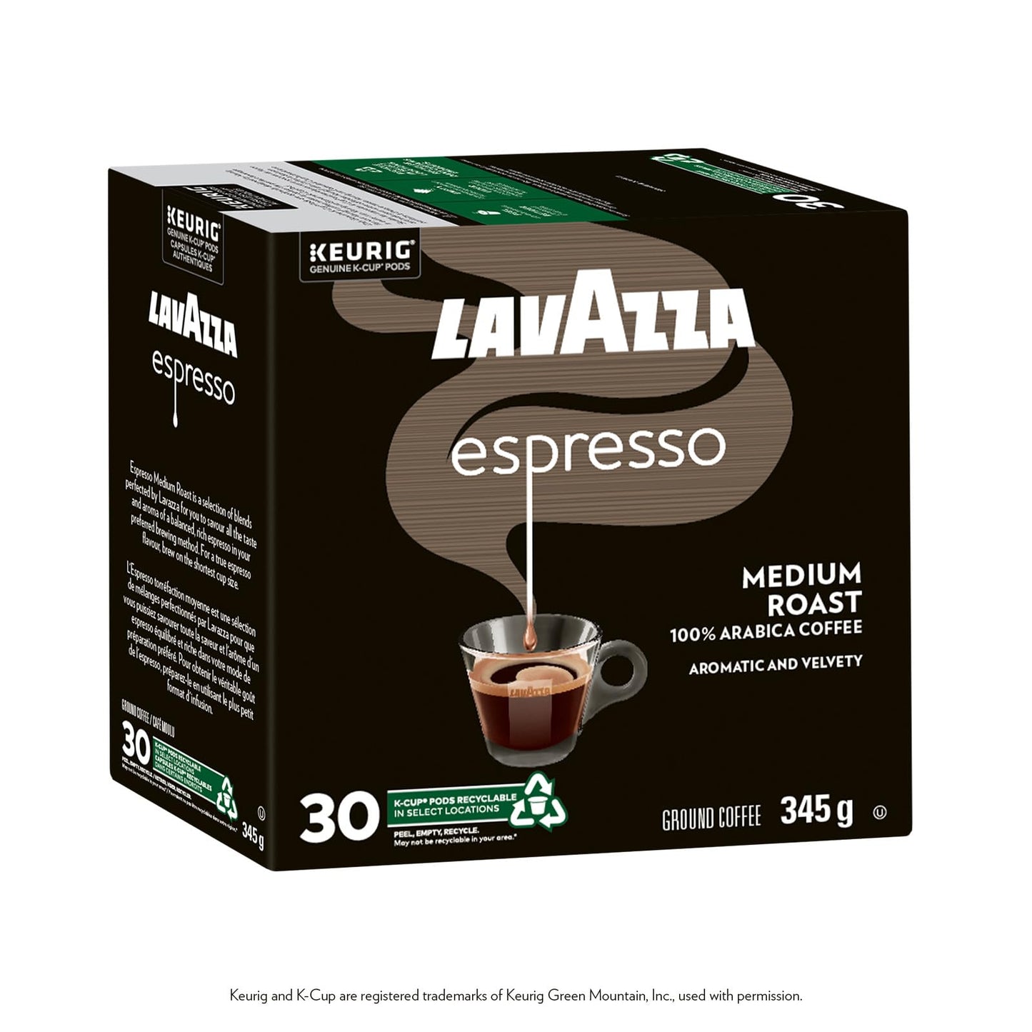 Lavazza Espresso Medium Roast K-Cup Coffee Pods, 30 Count For Keurig Coffee Makers