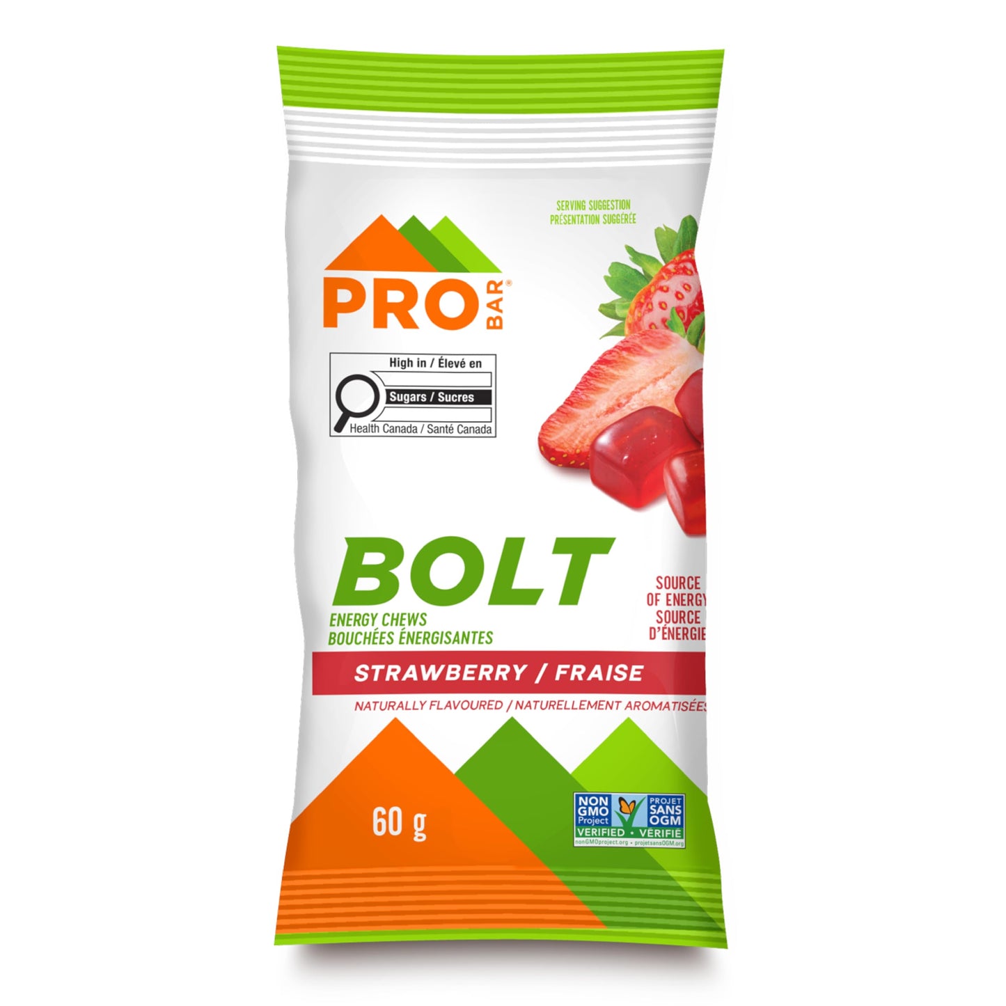 PROBAR Bolt Organic Energy Chews – Strawberry Flavor, 12-Pack, Certified Organic & Gluten-Free