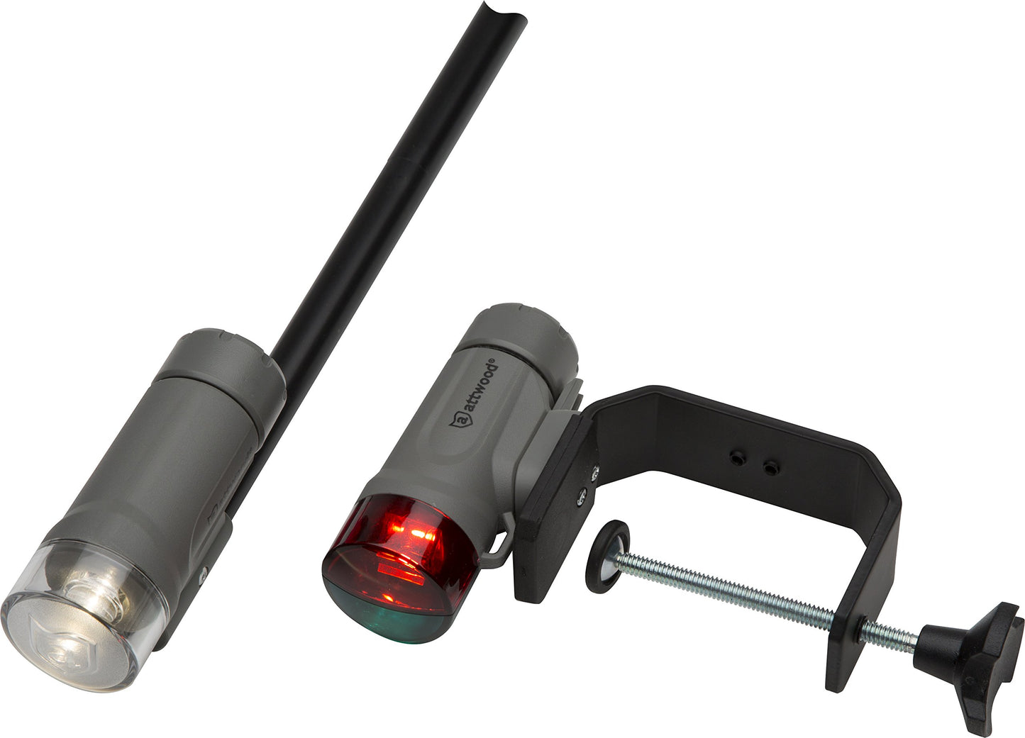 Attwood 14190-7 Water-Resistant Portable Clamp-On LED Light Kit with Marine Gray Finish attwood
