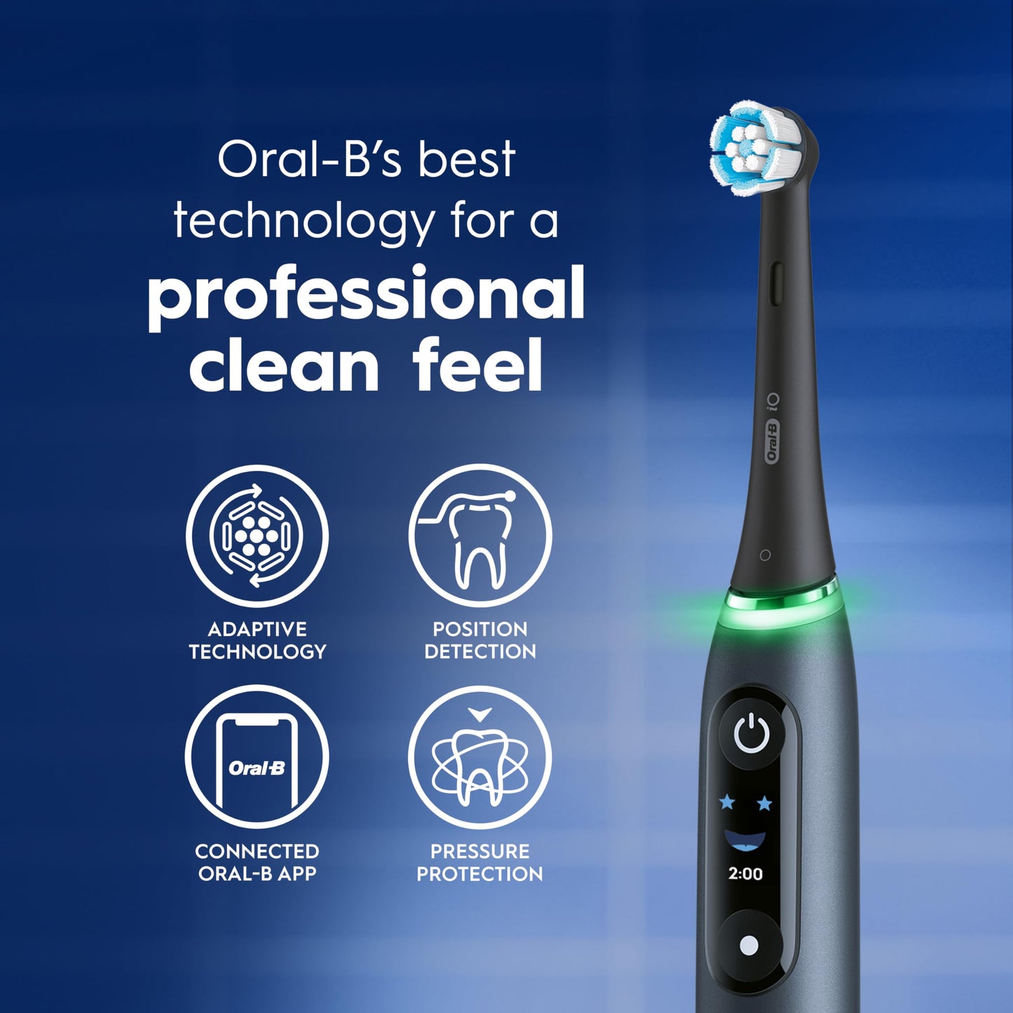 Oral-B iO9 Electric Toothbrush, for the Ultimate Professional Clean Feel, Black Onyx, Rechargeable Electric Toothbrushes, iO Series 9 with 1 Power Toothbrush, 4 Brush Heads, and 1 Charging Travel Case Oral-B