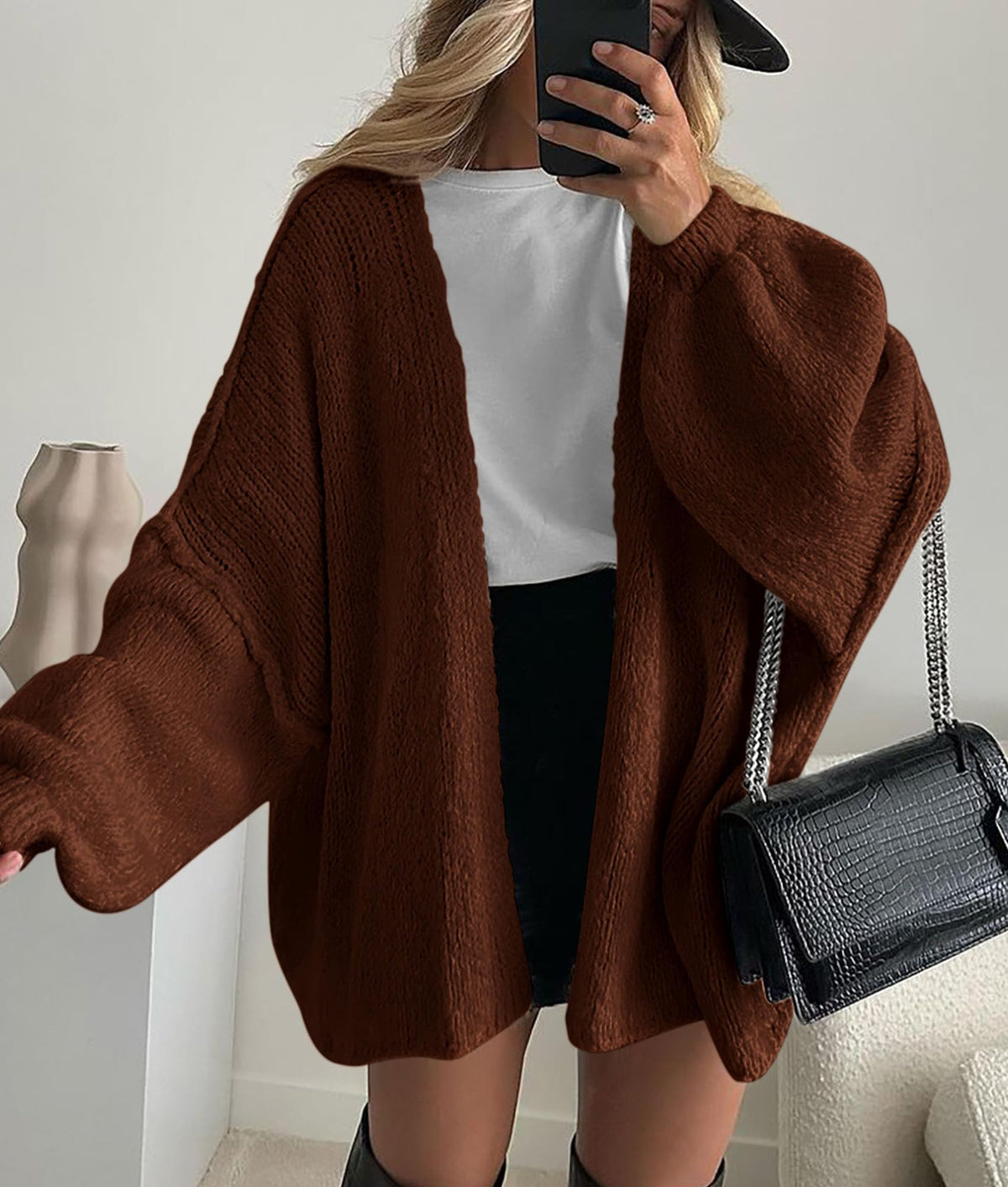 PRETTYGARDEN Womens Open Front Oversized Cardigan Sweaters Caramel 🍁 All In One Marketplace Canada