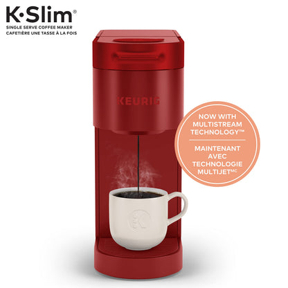 Keurig K-Slim Single Serve K-Cup Pod Coffee Maker, Featuring Simple Push Button Controls And MultiStream Technology, Scarlet Red 🍁 All In One Marketplace Canada