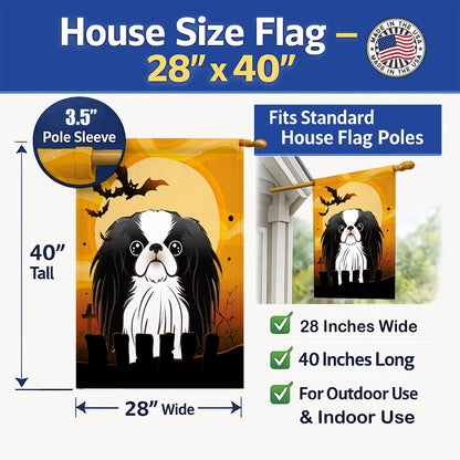 Drapeau de maison en toile Halloween Japanese Chin BB1788CHF de Caroline's Treasures, multicolore, grand
