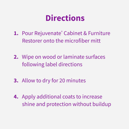 Rejuvenate Cabinet & Furniture Restorer Fills in Scratches Seals and Protects Cabinetry, Furniture, Wall Paneling