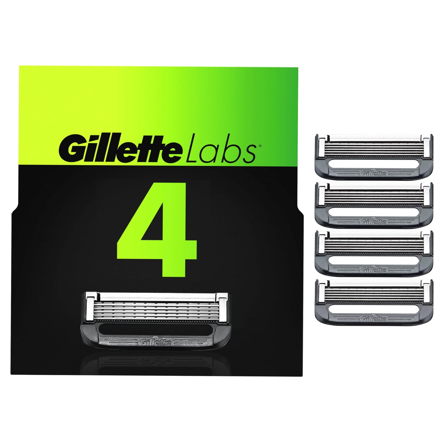 Gillette Mens Razor Blade Refills with Exfoliating Bar by GilletteLabs, Compatible Only with GilletteLabs Razors with Exfoliating Bar and Heated Razor, 4 Razor Blade Cartridges - Available at All In One Marketplace Canada