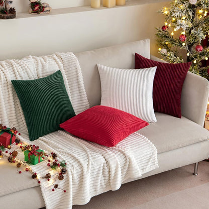 MIULEE Christmas Corduroy Throw Pillow Covers Set of 2 18x18 Army Green 🍁 All In One Marketplace Canada