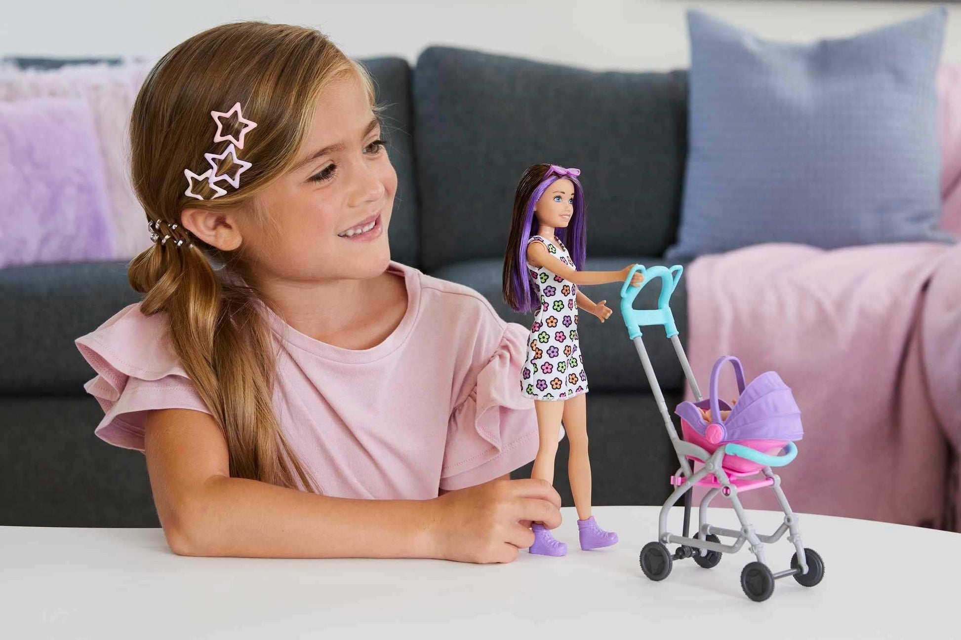Barbie Skipper Babysitters, Inc. Playset with Skipper Babysitter Doll (Brunette), Stroller, Baby Doll & 5 Accessories, Toy for 3 Year Olds & Up - Available at All In One Marketplace Canada