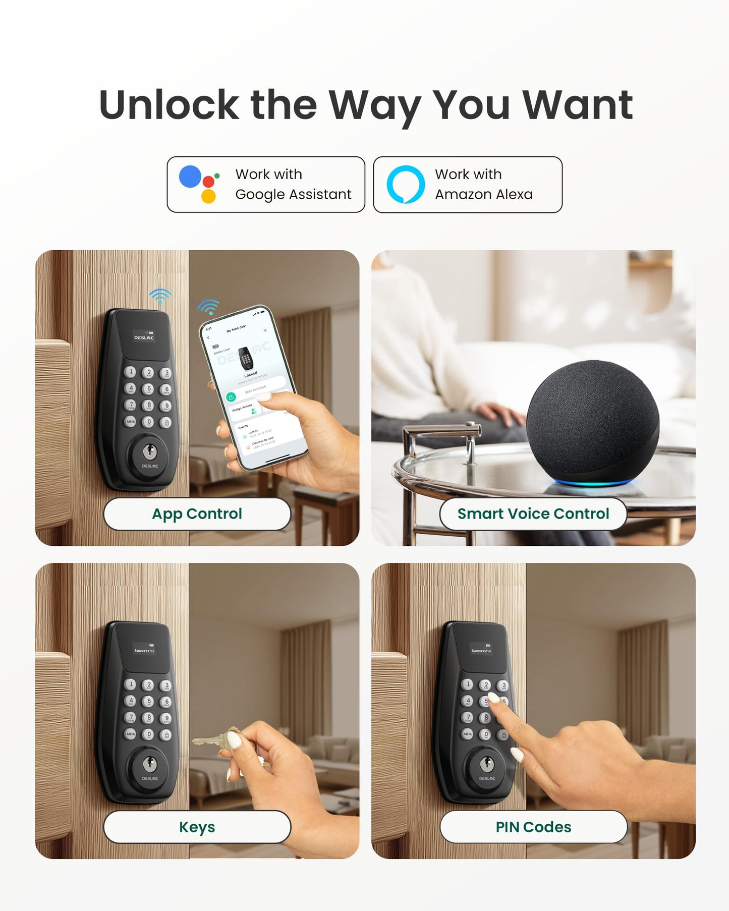 DESLOC C100 Plus Smart Keyless Entry Door Lock with Built-in WiFi 🍁 All In One Marketplace Canada DESLOC