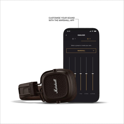 Marshall Major V Wireless On-Ear Headphones with 100+ Hours of Playtime - Brown Marshall