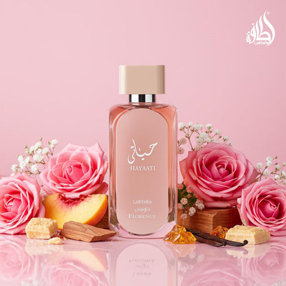 Lattafa Hayaati Florence for Unisex Eau de Parfum Spray, 3.4 Ounce