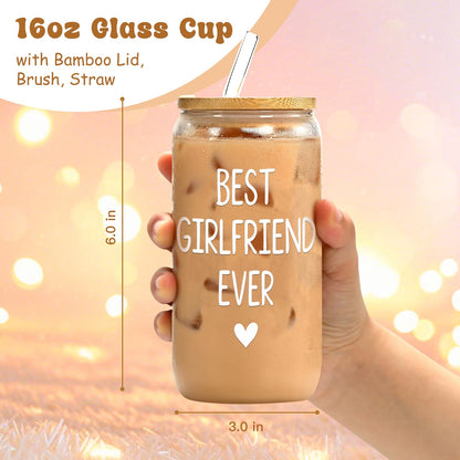 Valentines Day Gift for Her Girlfriend, Christmas, 16oz Glass Cup 🍁 All In One Marketplace Canada