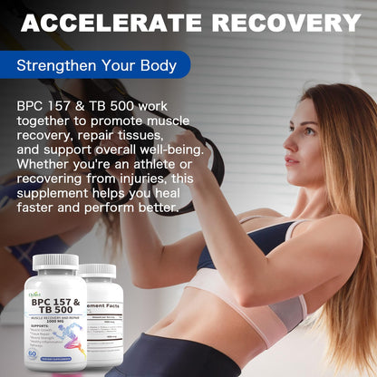 BPC-157 and TB 500 Capsules, supports muscle growth, tissue repair, strength,BPC-157 and TB 500for Muscle and Workout Recovery, 60-Capsule Bottle - Available at All In One Marketplace Canada