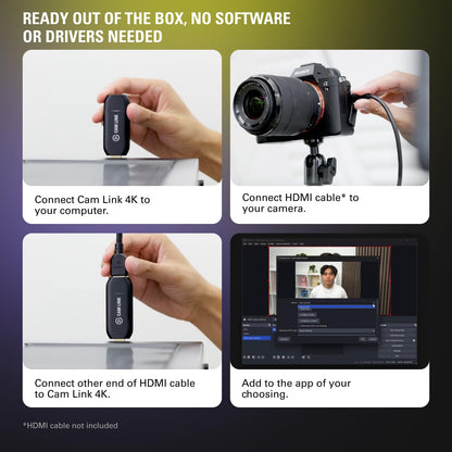 Elgato Cam Link 4K Capture Card for DSLR, Camcorder, Action Cam