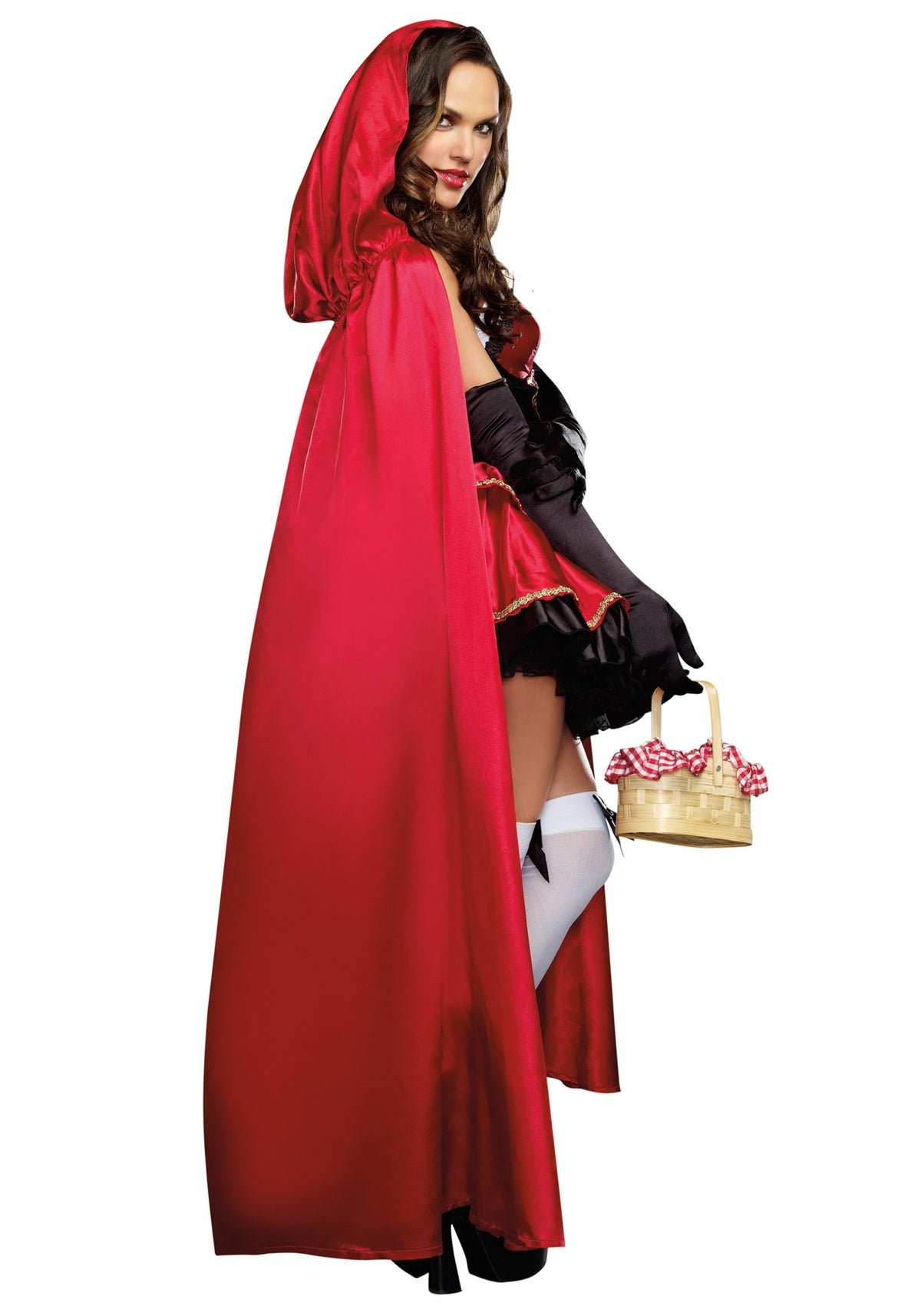 Costume de Petit Chaperon rouge pour femme Dreamgirl, mode Halloween pour adulte, rouge, noir, très petit (XS)