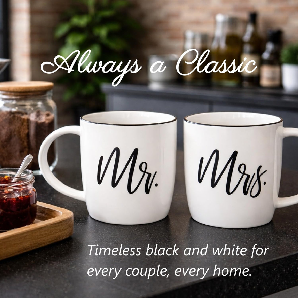 Triple Gifffted Mr and Mrs Coffee Mugs Couples Gift Set, 380 ml Ceramic 🍁 All In One Marketplace Canada