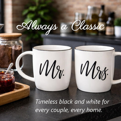 Triple Gifffted Mr and Mrs Coffee Mugs Couples Gift Set, 380 ml Ceramic 🍁 All In One Marketplace Canada