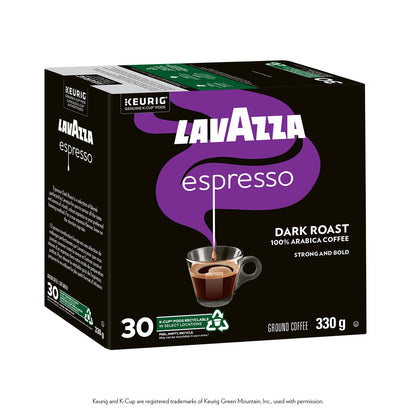 Lavazza Espresso Dark Roast K-Cup Coffee Pods, 30 Count For Keurig Coffee Makers