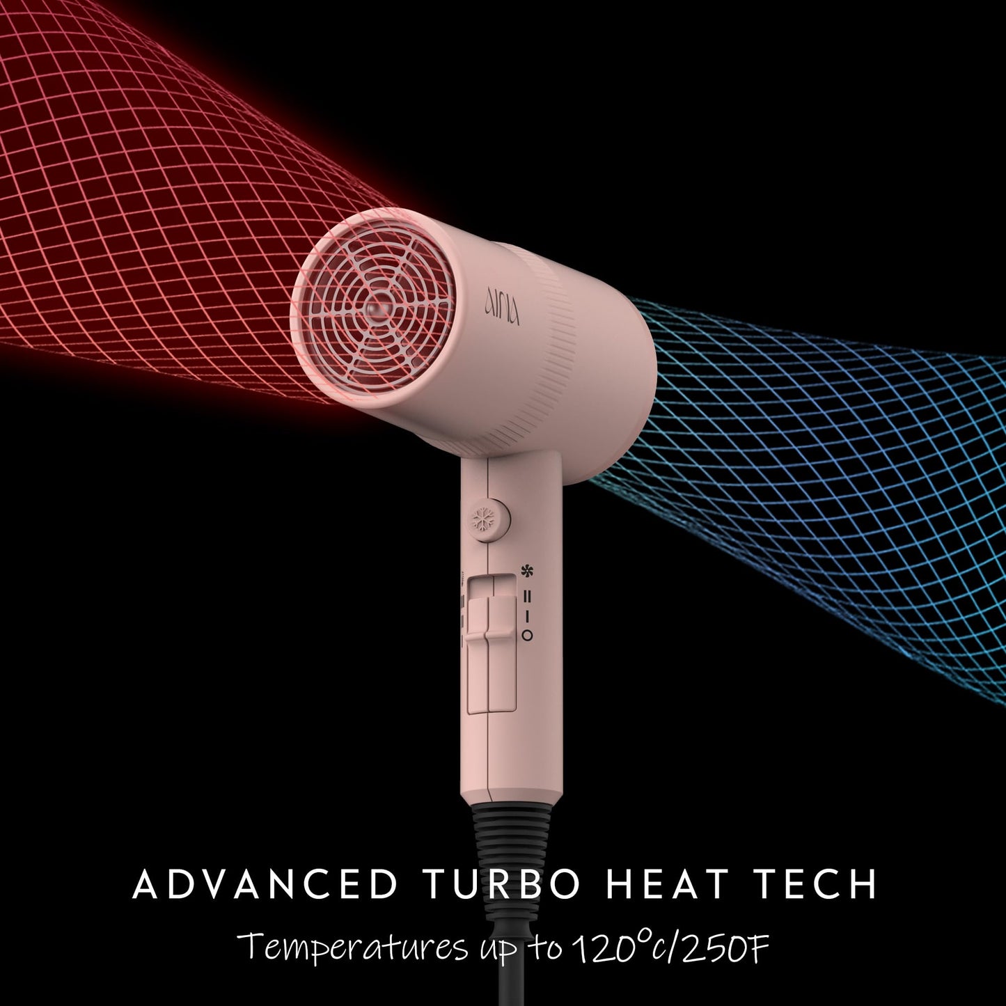 AINA Diffuser Hair Dryer Full-Featured Blow Dryer 110V/1600W(Babe Pink) - Available at All In One Marketplace Canada