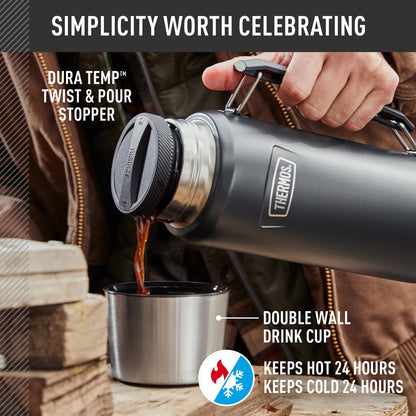 THERMOS, ICON Series, Stainless Steel Beverage Bottle, Granite, 1.2 L Thermos