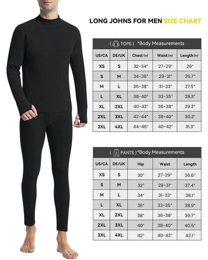 Runhit Thermal Underwear for Men Long Johns Men Soft Long Underwear for Men Thermal Shirts Fleece Lined Pants Winter Set Gray Black L 🍁 All In One Marketplace Canada