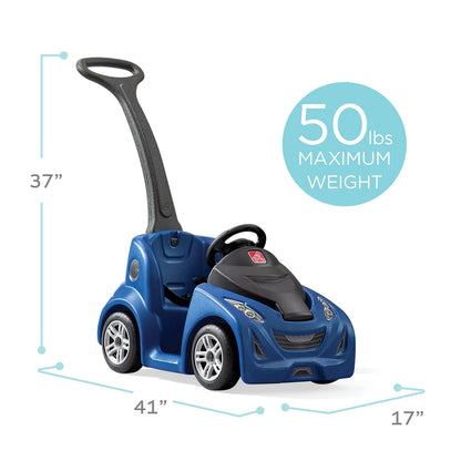 Step2 Push Around Buggy GT Kids Push Car, Ride On Toy, Stroller Substitute, Includes Seat Belt & Horn, Made of Durable Plastic, Max Weight 50 lbs., for Toddlers 1.5-3 Years Old, Blue Step2