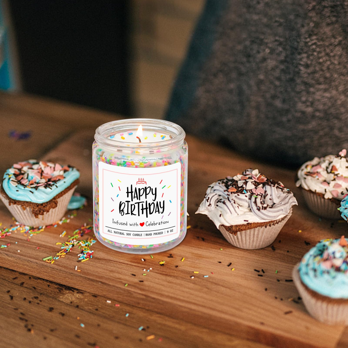 Homsolver Happy Birthday Candles Gifts for Women - Vanilla Birthday Cake Scent with Sprinkles Birthday Gifts for Women - Birthday Candles for Women, Happy Birthday Aromatherapy Candles Handmade 🍁 All In One Marketplace Canada