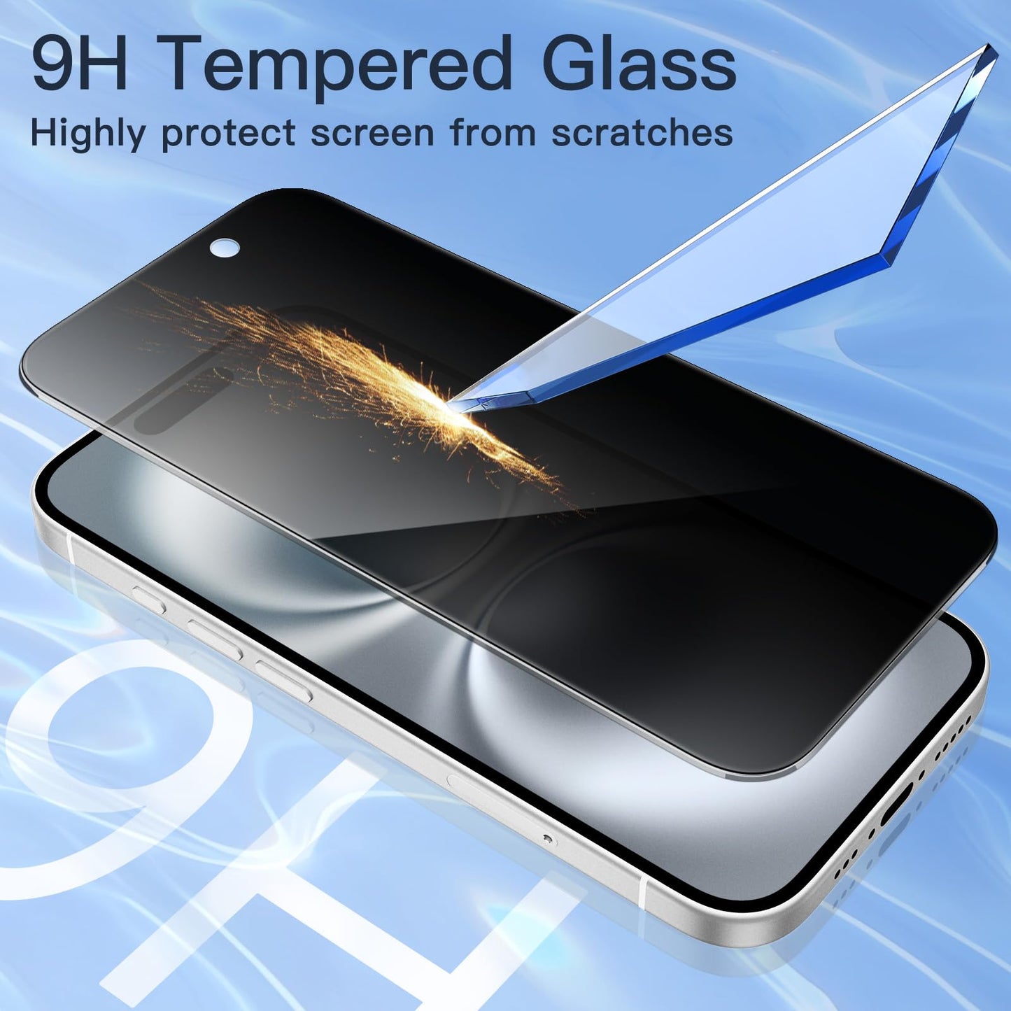 JETech Privacy Screen Protector for iPhone 16 6.1-Inch, Anti-Spy Tempered Glass Film with Easy Installation Tool, 2-Pack - Available at All In One Marketplace Canada
