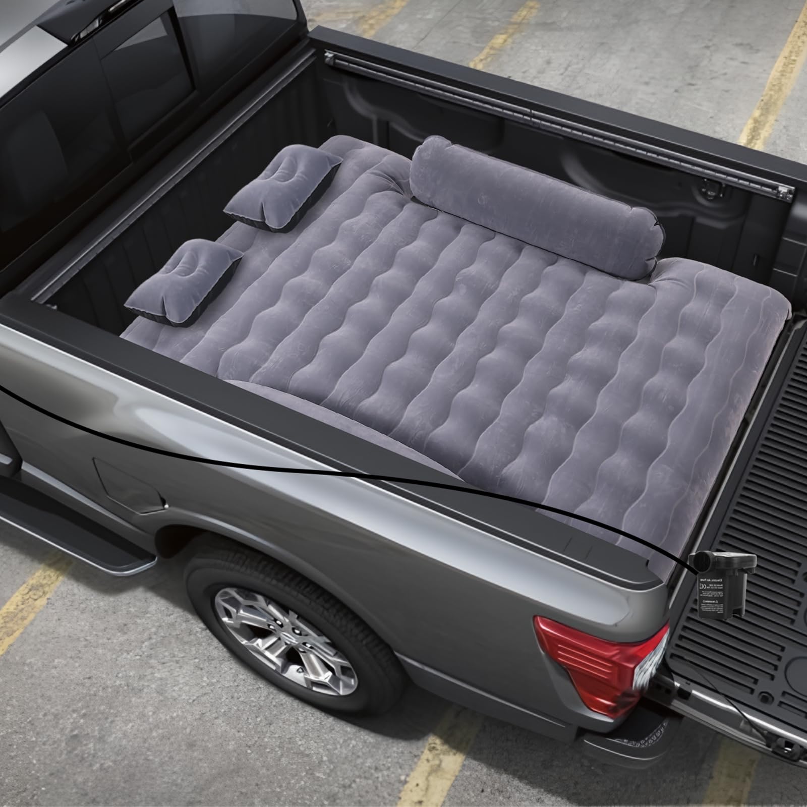 VEVOR Truck Bed Air Mattress, for 6-6.5 ft Full Size Truck Beds, Inflatable Air Mattress Camping Bed with 12V Air Pump 2 Pillows, Carry Bag, for Chevrolet Silverado, Dodge Ram, Ford 150/250/350 VEVOR
