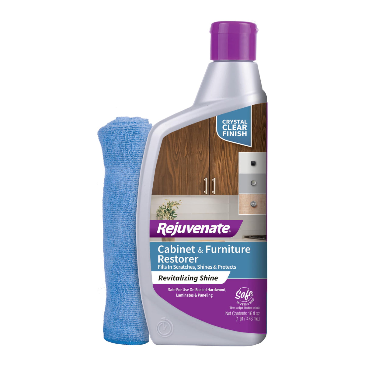 Rejuvenate Cabinet & Furniture Restorer Fills in Scratches Seals and Protects Cabinetry, Furniture, Wall Paneling