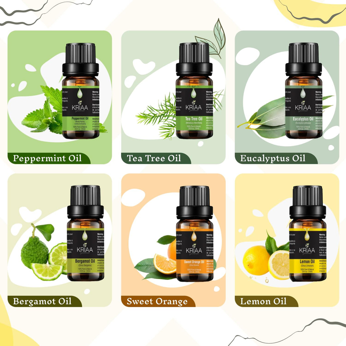 KRIAA Goodness Citrus & Herb Essential Oils Set, 6 x 10ml 🍁 All In One Marketplace Canada