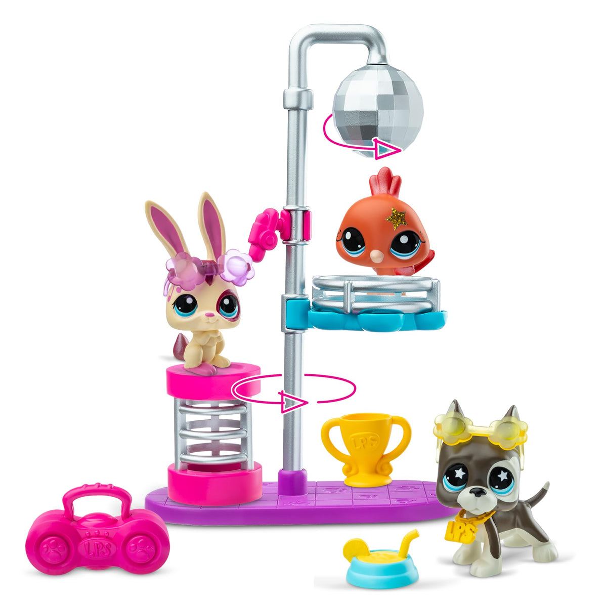 Littlest Pet Shop - Disco Nights Play Pack, Gen 7 Authentic LPS Bobble Head Toy Figure, Collectible Toy Animal, Ages 4+
