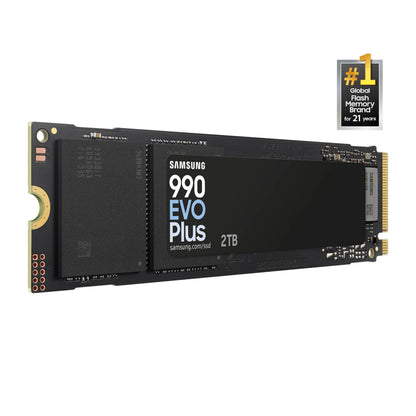 Samsung 990 EVO Plus - 2TB PCIe Gen4. X4 / Gen5. X2 NVMe 2.0 - M.2 Internal SSD, Speed Up to 7,250MB/s, Upgrade Storage for PC/Laptops, HMB Technology and Intelligent Turbowrite (MZ-V9S2T0B/AM)