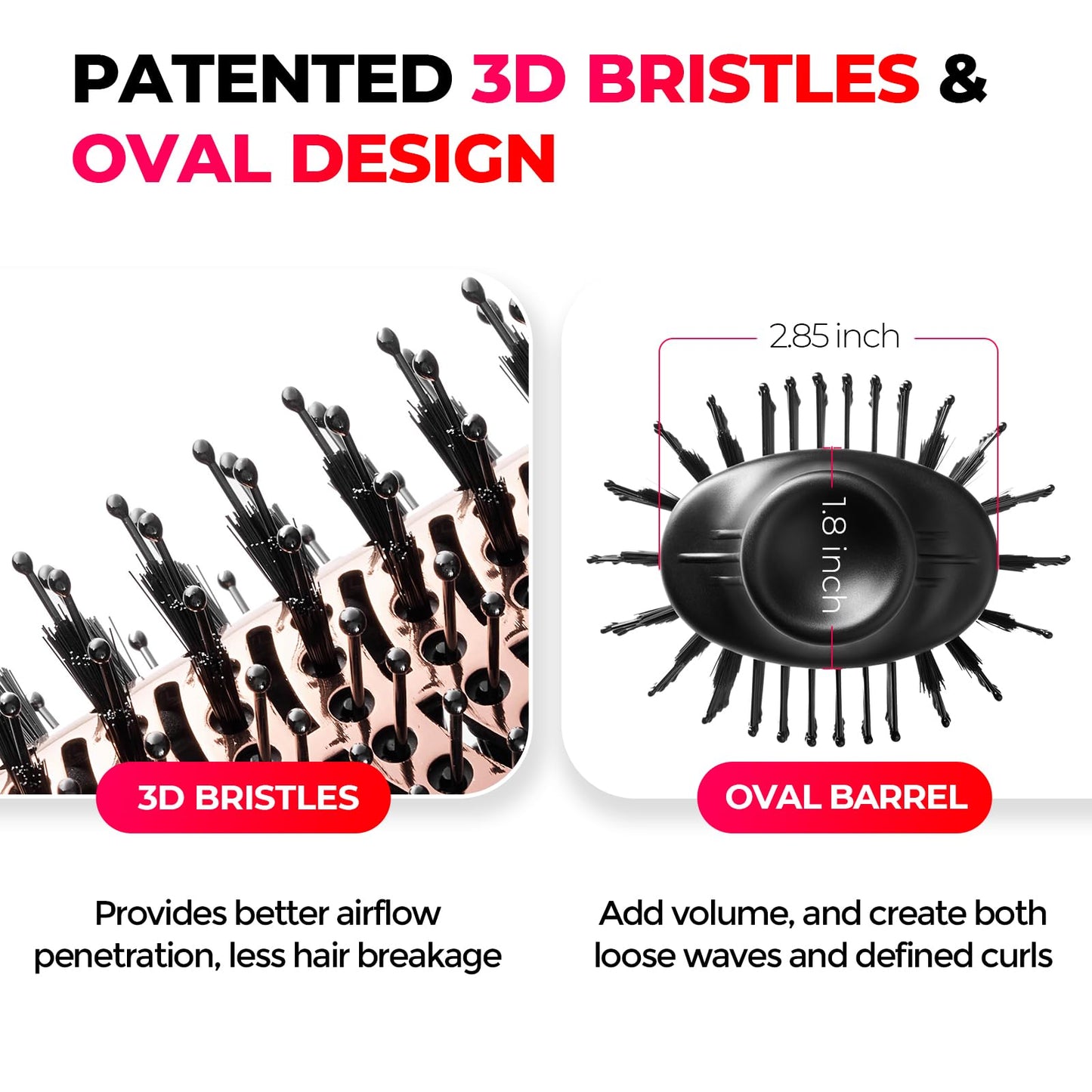 TYMO Hair Dryer Brush Blow Dryer Brush in One, 4 in 1 Ionic Hairdryer and Styler Volumizer with Oval Titanium Barrel, Hot Air Straightener for Smooth Frizz-Free Blowout, Gold - Available at All In One Marketplace Canada