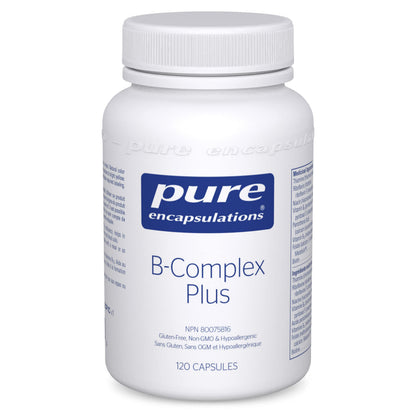 Pure Encapsulations B-Complex Plus - B Vitamins Supplement to Support Neurological Health, Cardiovascular Health & Energy Levels* - With Vitamin B12 & More - 120 Capsules - Available at All In One Marketplace Canada