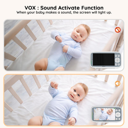 2026 Upgraded Boifun Baby Monitor No Wi-Fi, Baby Camera with 4" 720P IPS Screen, Night Vision, 3X Zoom, Two-Way Audio, Temperature Monitoring, Lullabies, Sound Detection, Just Turn On & Go