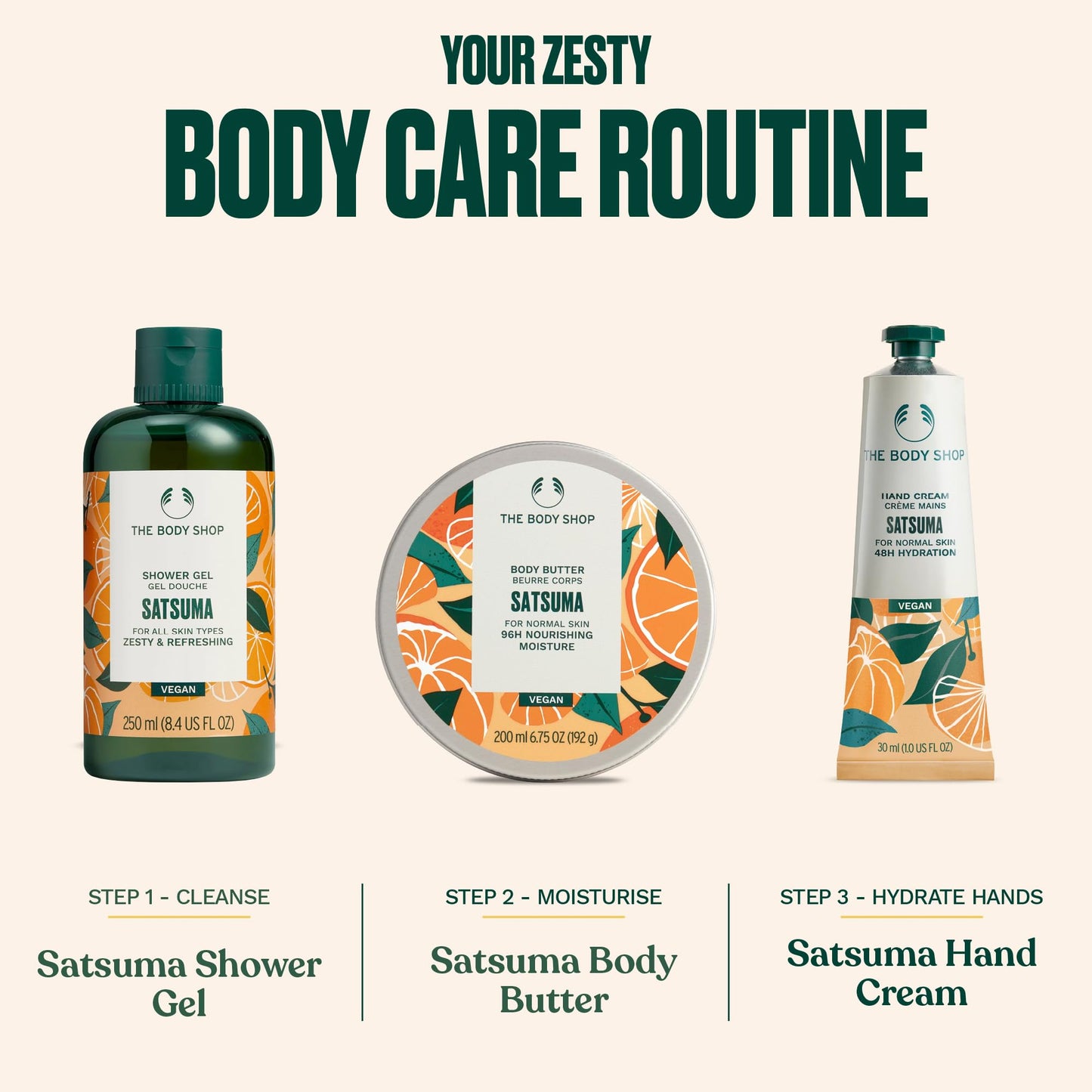 The Body Shop Satsuma Shower Gel 750 ml | Energizing Citrus Body Wash & Natural Shower Gel for Men & Women | Refreshing Cleanser - Available at All In One Marketplace Canada