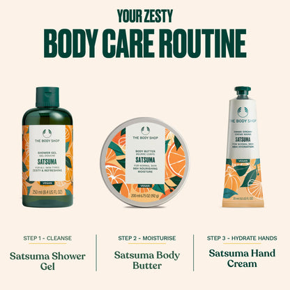The Body Shop Satsuma Shower Gel 750 ml | Energizing Citrus Body Wash & Natural Shower Gel for Men & Women | Refreshing Cleanser - Available at All In One Marketplace Canada