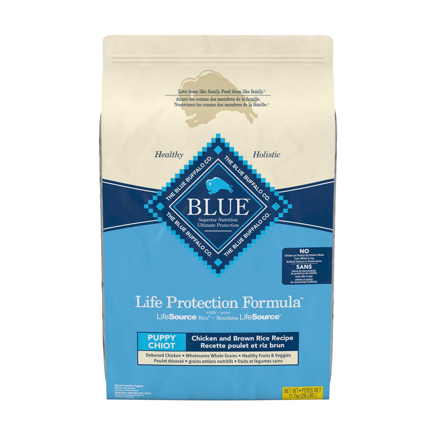 Blue Buffalo Life Protection Formula Puppy Dry Dog Food, Chicken & Brown Rice,11.7 Kg/26 lbs