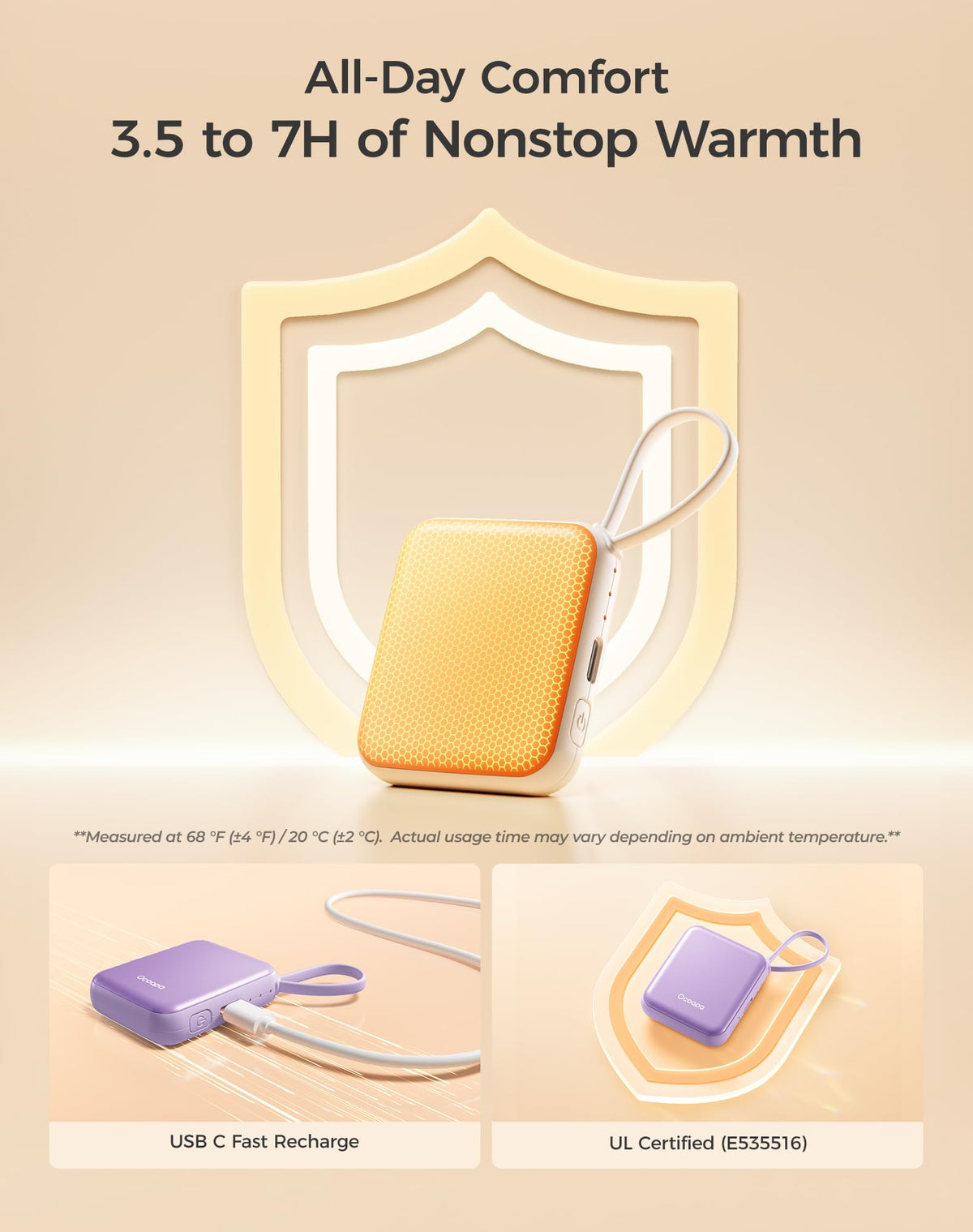 OCOOPA Hand Warmers Rechargeable, Smart Temp Control 7H*2 Long Safe Heat, Ultra Slim, Pocket-Size Design that Fits Gloves, Gifts for Women, Christmas, Outdoor, Office, Commute (UT5 Nano) 🍁 All In One Marketplace Canada