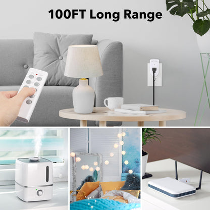 BN-LINK Wireless Remote Control Electrical Outlet Switch for Lights, Fans, Christmas Lights, Small Appliance, Long Range White 10A/1200W,2 Remote + 5 Outlet 🍁 All In One Marketplace Canada