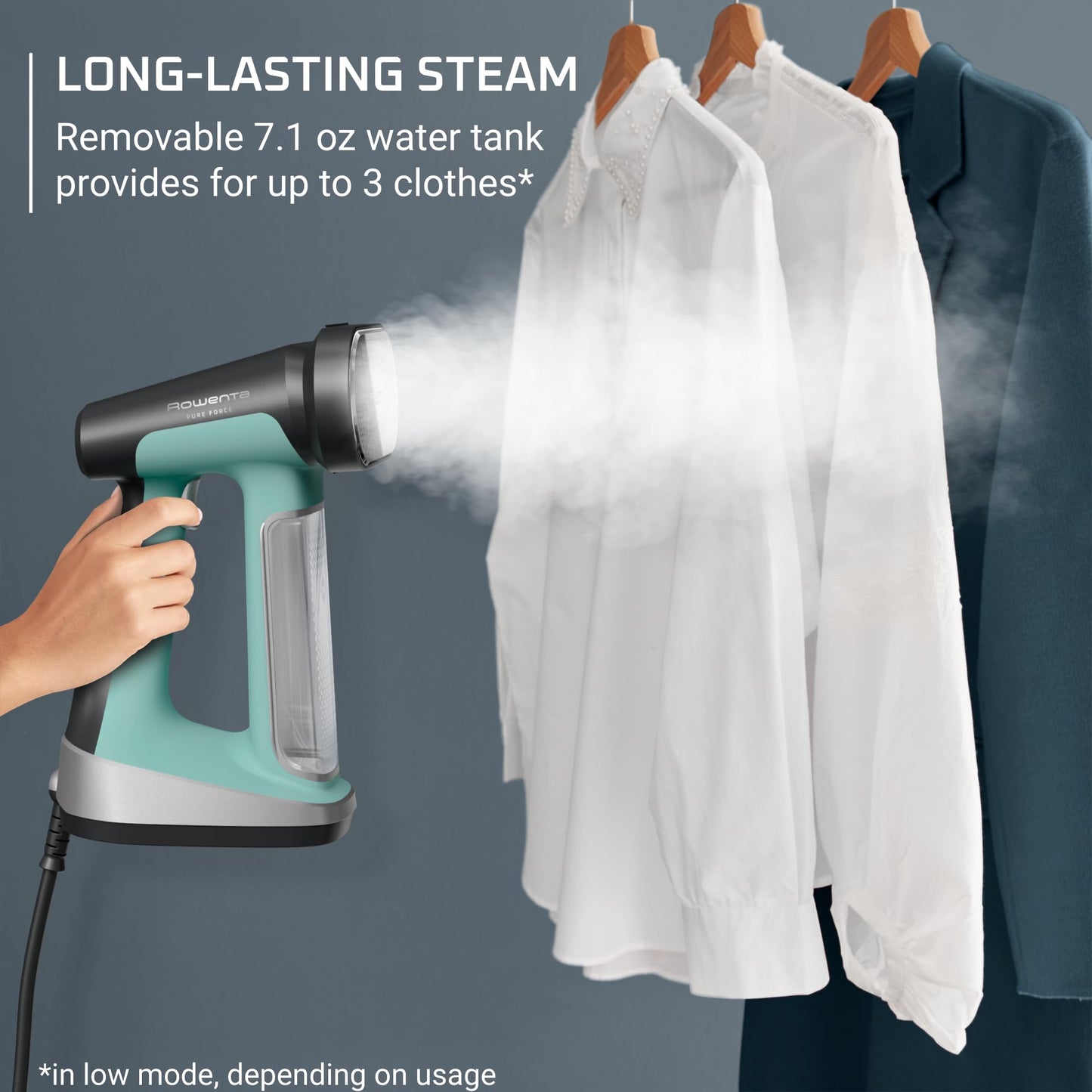 Rowenta Handheld Steamer for Clothes, Pure Force 2in1 Steamer & Iron, 1875W, Vertical/Horizonal Steaming & Ironing, Lightweight, Auto-off, XL power, 1875 Watts, DR8822 Rowenta