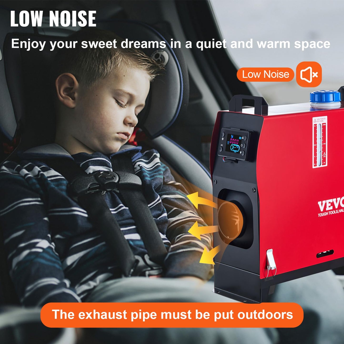 VEVOR Diesel Heater 12V Diesel Air Heater Muffler 8KW Diesel Air Heater with Remote Control & LCD Thermostat Monitor for Car Trucks Motor-Home Boat and Bus 🍁 All In One Marketplace Canada
