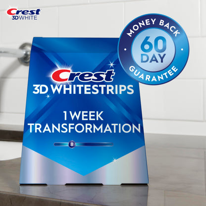 Crest 3D Whitestrips 1 Week Transformation At-home Teeth Whitening Kit, 14 Treatments, 8 Levels Whiter