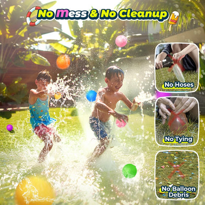 12Pcs Reusable Water Balloons, Pool Beach Water Toys for Boys and Girls, Outdoor Summer Toys for Kids Ages 3-12, Magnetic Water Ball for Outdoor Activities