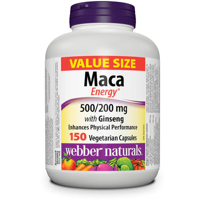 Webber Naturals Maca Energy with Ginseng, 150 Capsules Webber Naturals