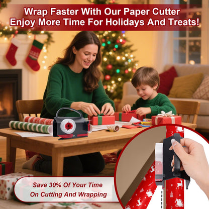 (2-Pack) Wrapping Paper Cutter & Tape Dispenser Dual Use Gift Wrapping Tool 🍁 All In One Marketplace Canada