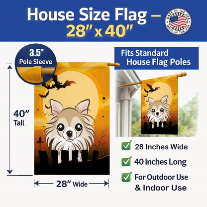 Caroline's Treasures BB1809CHF Halloween Chihuahua Canvas House Size Flag, Multicolor, Large